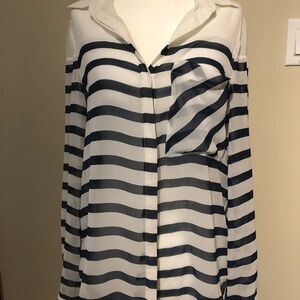 Bershka Cream and blue Blouses Size M